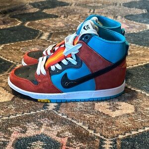 Nike High-Top Sneakers - Red, Blue, and Black